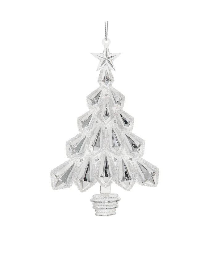 Clear Glittered Christmas Tree Ornament