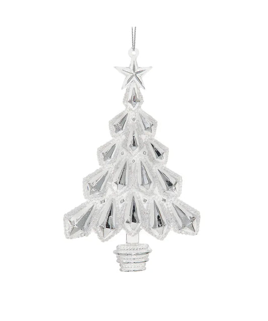 Clear Glittered Christmas Tree Ornament